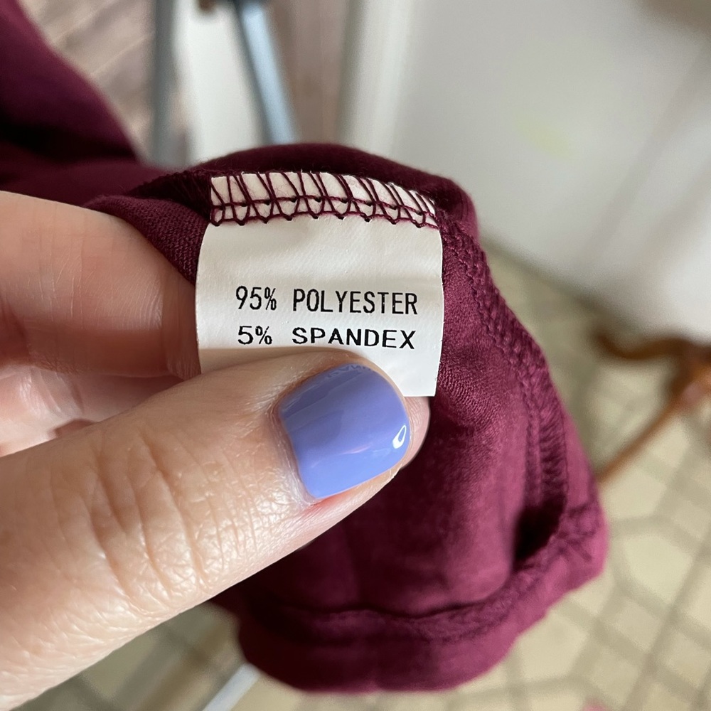 Burgundy Babydoll Tee - Picture 6 of 7